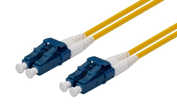 DYNAMIX 7.5M 9u LC/LC Duplex Single Mode G657A1 Bend Insensitive Fibre Lead. Yellow LSZH Jacket