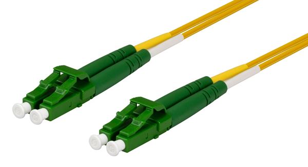 DYNAMIX 2M 9u LC APC/LC APC Duplex Single Mode G657A1 Bend Insensitive Fibre Lead. Yellow LSZH Jacket