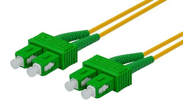 DYNAMIX 5M 9u SC APC/SC APC Duplex Single Mode G657A1 Bend Insensitive Fibre Lead. Yellow LSZH Jacket