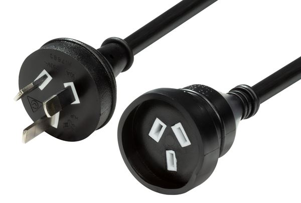 DYNAMIX 7M 240v 10A Standard Duty Power Extension Lead (3 Core 1.0mm). Black Colour