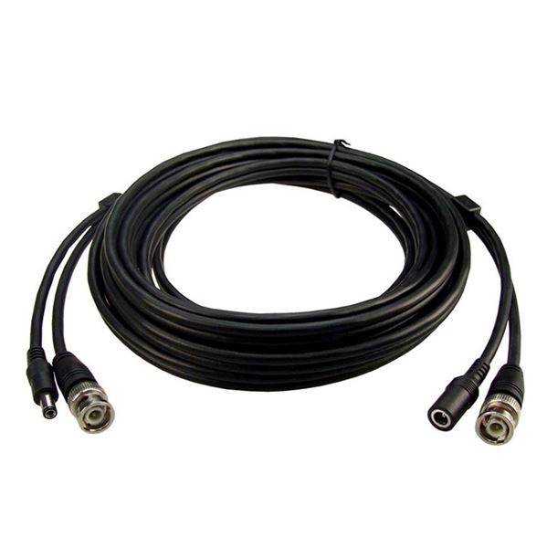 DYNAMIX 10m BNC Male to Male with 2.1mm Power Cable Male/Female. 75ohm  Coax Cable with 0.75mm Power Cable.
