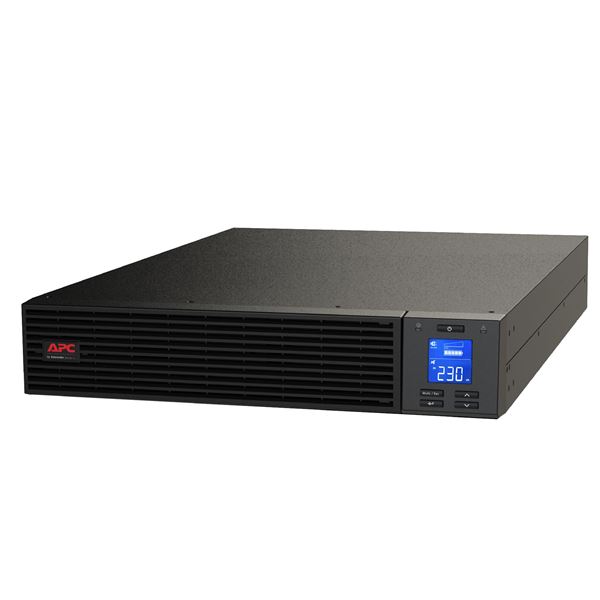 APC Easy UPS On-Line 1000VA (800W) Rack Mount. 230V Input/Output. 3x IEC C13 Outlets. With Battery Backup. Smart Slot, LCD Graphics Display. Includes Rack Mounting Support Rails.