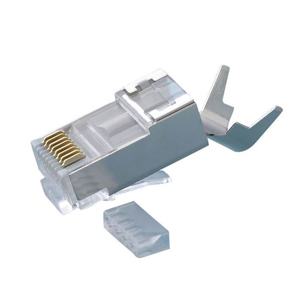 PLATINUM TOOLS Cat6A Shielded Plug. 10G plug for Cat6A shielded cable. 50x in bag. External Ground