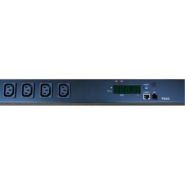 DYNAMIX 16 Outlet Power Rail. Includes Remote Monitoring, Current Measurement, Mail Notification, Overload Protection. No Plug. 0U 32A 230V, (12)C13 & (4)C19 Outlets, (1)RJ45 (1)RJ11
