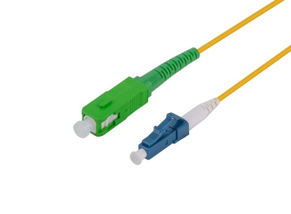 DYNAMIX 5M 9u SCAPC/LC Simplex Single Mode G657A1 Bend Insensitive Fibre Lead. Yellow LSZH Jacket