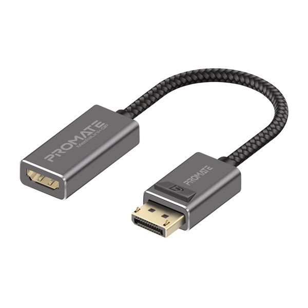 PROMATE DisplayPort to HDMI Adapter Max HDMI Resolution 4K/60Hz, Superior Stability with no Signal Loss. Secure Clip Lock with Corrosion Resistant Connectors