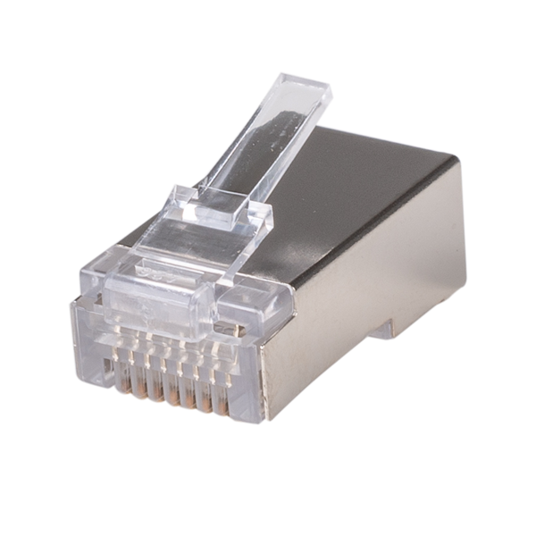 DYNAMIX Cat6A RJ45 20pc Bag, 8P8C Modular Plug 15U'' with insert. (Stranded-Shielded-Round)