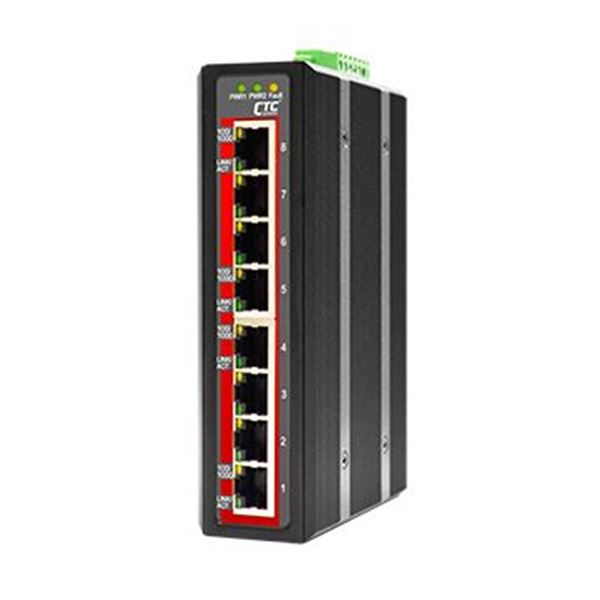 CTC UNION 8 Port Gigabit Unmanaged Switch. 8x 10/100/1000Base-T(X). -10C~60C. Power consumption V DC/W: 12/3.3, 24/3.4, 48/4.8.