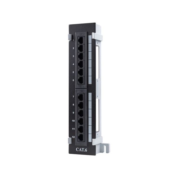 DYNAMIX Mini 1U RJ45 12 Port Patch Panel, Cat6 T568A & T568B Wiring Dims: L 254mm, W 60mm, D 40mm