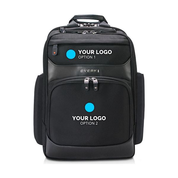 EVERKI Onyx Laptop Backpack with Embroidered Logo. Hard-Shell Quick-Access Sunglass Case. RFID Protection. Lifetime Minimum Order QTY - 15pcs