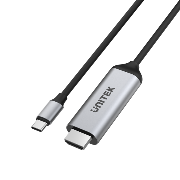 UNITEK 1.8m 4K USB-C to HDMI cable. Premium  Audio Video UltraHD. Gold Plated Connectors. Supports Max Res up to 4K@60Hz (4096X2160). Plug & Play. Grey Colour