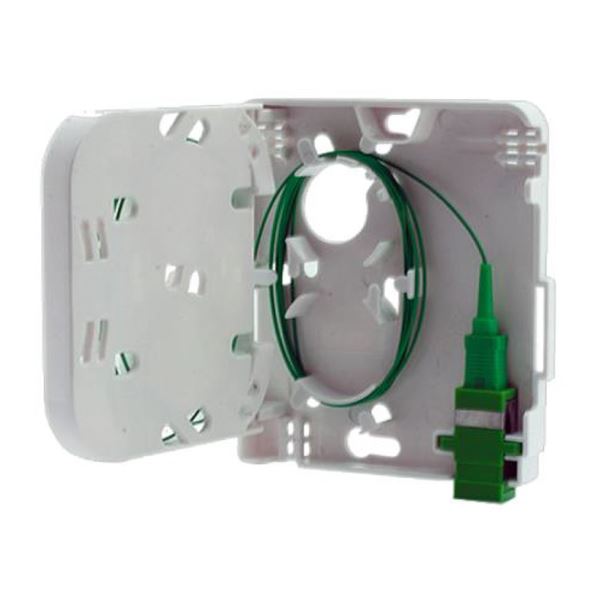 DYNAMIX FTTH Compact Wall Outlet 1 Port SC Simplex / LC Duplex Up to 2 fibres, Unloaded