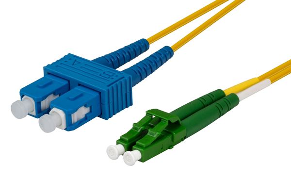 DYNAMIX 2M 9u LC APC/SC Duplex Single Mode G657A1 Bend Insensitive Fibre Lead. Yellow LSZH Jacket