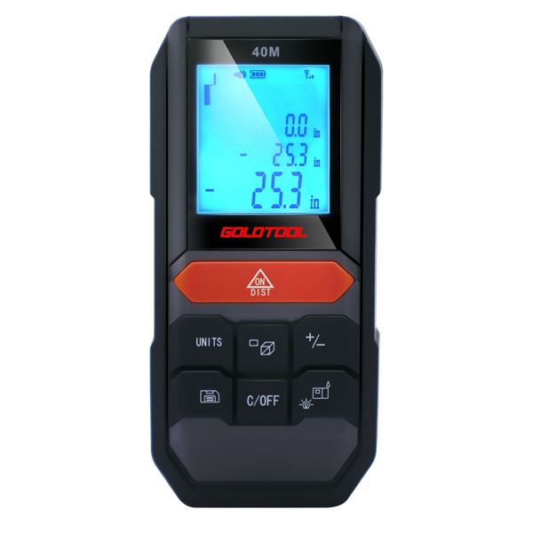 GOLDTOOL Laser Distance Measurer. Up to 40m Distance. IP53.