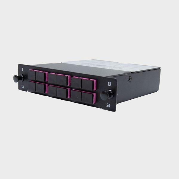 DYNAMIX MPO OM4 6 Port SC Duplex Multimode 12 Fibre Cassette. Dual Polarity A/C. Made with ELITE Low Loss Connectors.