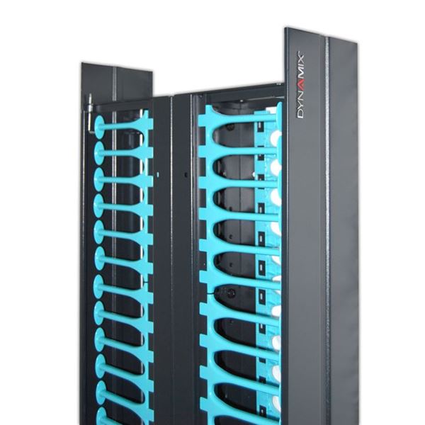 DYNAMIX Dual 150mm wide finger duct cable management Panels for RDF37U frame. Supplied with side panel.