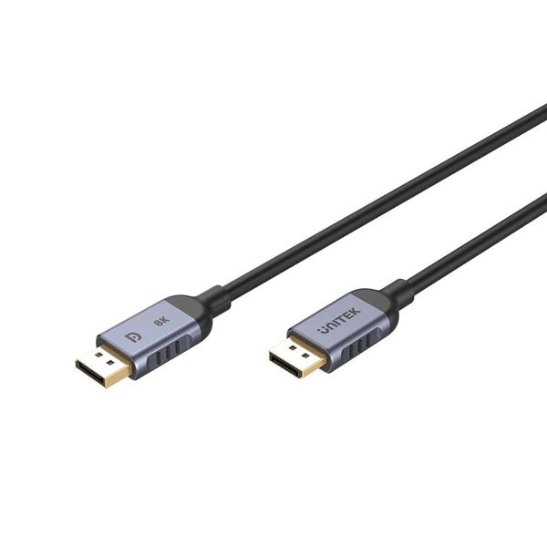 UNITEK 1.5m 8K DisplayPort V1.4 (UHD) Cable. Max Res 8K@60Hz. Supports up to 204Hz Refresh Rate, Bandwidth up to 32Gbps, Aluminium Alloy with Gold Plated Connectors.
