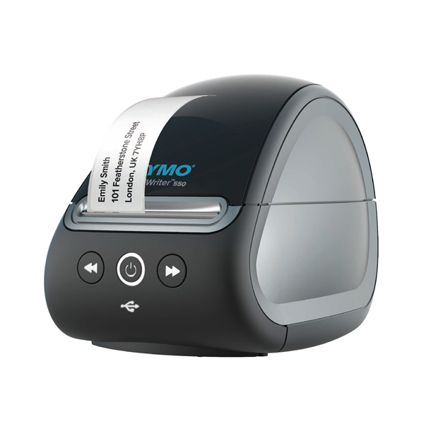 DYMO LabelWriter 550 Turbo Label Printer Value Pack. Includes 3x Rolls of Labels Large Address Labels 36x89mm (260) Shipping Label 54x101mm (220) Multipurpose Label 15x51mm (500)