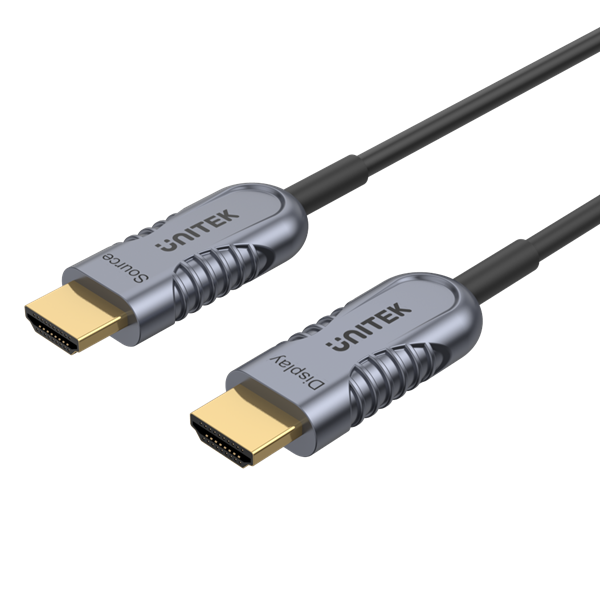 UNITEK 70M Ultrapro HDMI 2.1 Active Optical Cable. Color: Space Grey + Black.