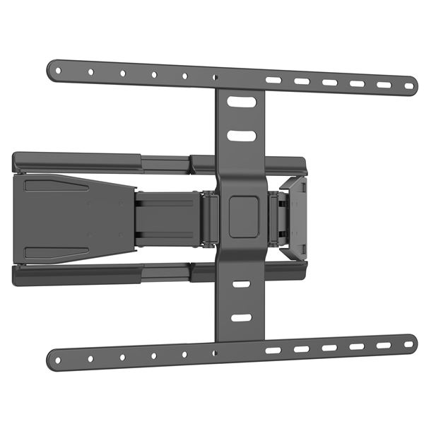 BRATECK 43"-90" Full Motion Ultra-Slim TV Wall Mount Bracket. VESA Support up to 600x400. Profile 19.5-250mm. Bubble Level Included. Tilt 7 Swivel. Max Load 50Kgs. Matte Black Colour