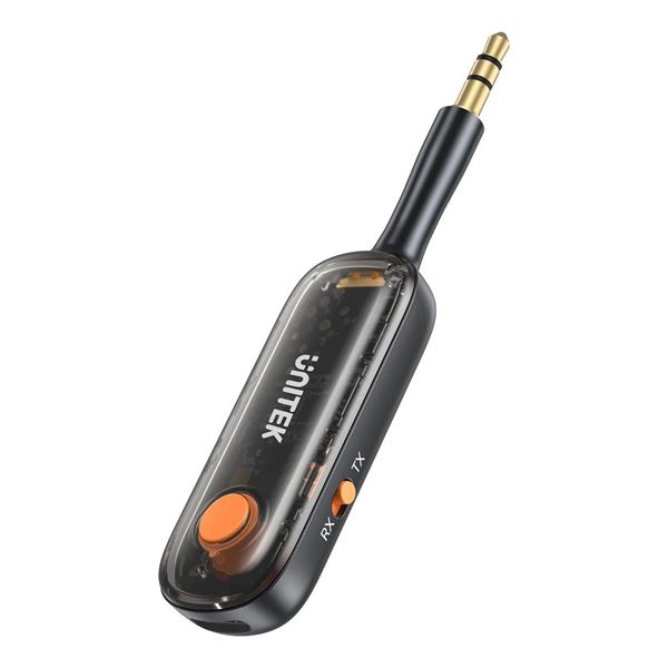 UNITEK 2-in-1 3.5mm Audio Connector with Transmitter & Reciever Units. Perfect for Airplane Entertainment Systems, Car Audio, Home Stereo, Wired Speakers, etc. Up to 10 Hours Play Time, Dual-device Pairing.