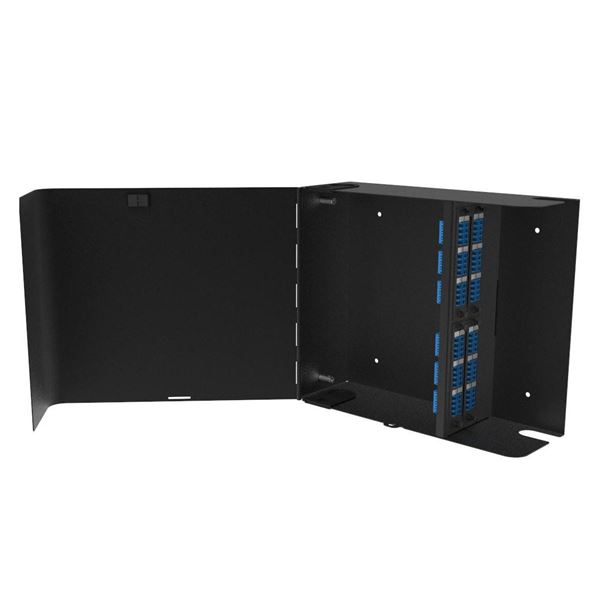 DYNAMIX Unloaded Wall Mount Fibre Enclosure with 4x MPO Slots. Supports MPO Cassette or Adapter Plates (DYNAMIX FFP Series). Includes 1x Splice Bridge, 1x Cable Gland, 24x 40mm Splice Protectors.