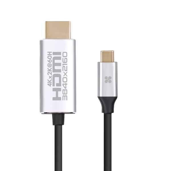 PROMATE 1.8m 4K USB-C to HDMI Cable with Gold Plated Connectors. Supports Max Res up to 4K@60Hz (4096X2160). Plug & Play. Grey Colour.