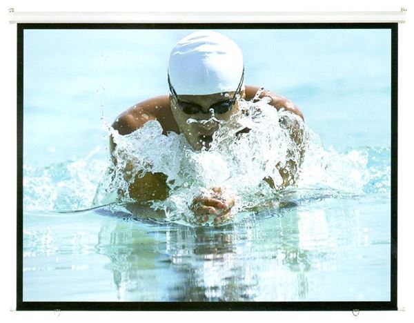 BRATECK 100'' Projector Screen, Manual Self Locking, Matte Finish 4:3 Aspect ratio