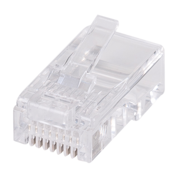 DYNAMIX RJ45 Plug 20pc Bag, 8P8C Modular Plug (Flat, Stranded). 50 micron