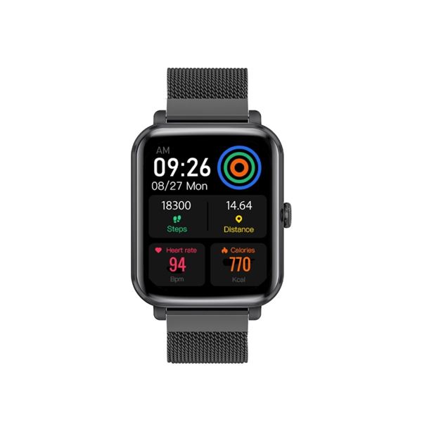 PROMATE IP68 Smart Watch with Fitness Tracker & Media Storage. 1.78" Hi-Res AMOLED Display. Bluetooth Calling. Up to 20 Days Battery Life. Heart Rate/Step/Sleep Tracker. Find Phone. Alarm. Black