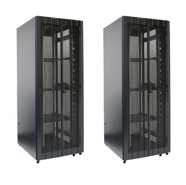 DYNAMIX 45RU Server Cabinet 1000mm Deep (800x1000x2181mm) FLAT PACK 3x fixed shelves, 4x fans, 25x cage nuts, 4x castors, 4x levelling feet Single front & bifold rear mesh doors. 6-Way PDU installed. Black