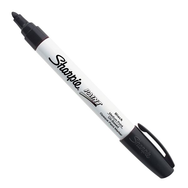 Sharpie 12-Pack Paint Oil -Based Medium Point Black Colour Marker Pens. Marks on Virtually any Surface Including Metal, Pottery, Wood, Rubber, Glass, Plastic & Stone. Quick Drying. Water Resist
