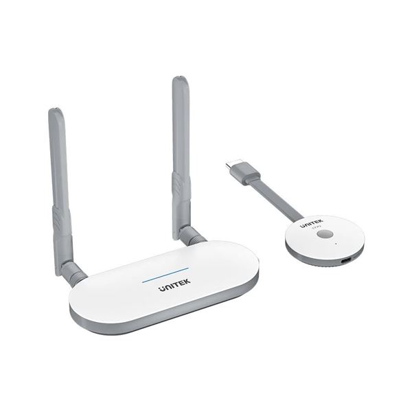 UNITEK Wireless HDMI Transmitter & Receiver Kit. Supports Res up to 1920x1080@60Hz, Transmit up to 50m, Plug & Play, Supports Android OS/Windows OS/iOS /Mac OS. Includes HDMI & USB Cables