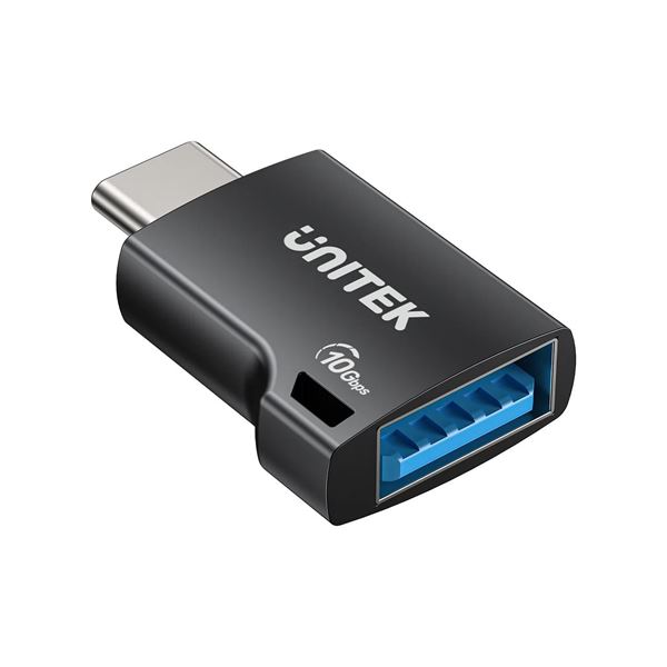 UNITEK 10Gbps USB-C to USB-C Adapter. Supports Data Sync & 2A Fast Charging, Plug & Play, Alloy casing, Built-in over heat Protection. Black