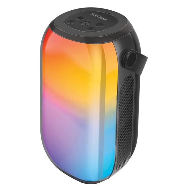 PROMATE 20W Wireless HD Bluetooth Portable Speaker with LED Lighting. Built-in 4000mAh Battery, Up to 8 Hours Playback, Built-in Sillicone Handle, Connect 2x SPECTRO-20 for Stereo Sound, IPX5 Water-Resist.