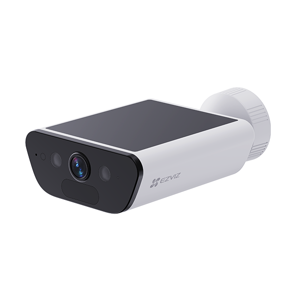 EZVIZ 8MP (4K) WiFi Outdoor Camera with Solar Panel & 10400mAh Rechargeable Battery. IP65 Weather Proof. Colour Night Vision, 24/7 Always-on, 2-Way Talk, Active Defense, Human Detection. White