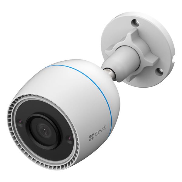 EZVIZ H3C 1080P Outdoor WiFi Smart Wired Home Camera with 4mm Lens 1/2.7" Progressive Scan CMOS Smart H.264/H.265, 3D DNR, IP65, Digital WDR, Max 30fps, Micro SD card slot (Max. 512GB).