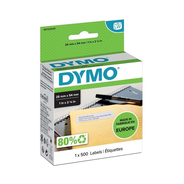 DYMO Genuine Labelwriter Return Address Labels.1 Roll (500 Labels). 25mm x 54mm. Also Known As: 11352