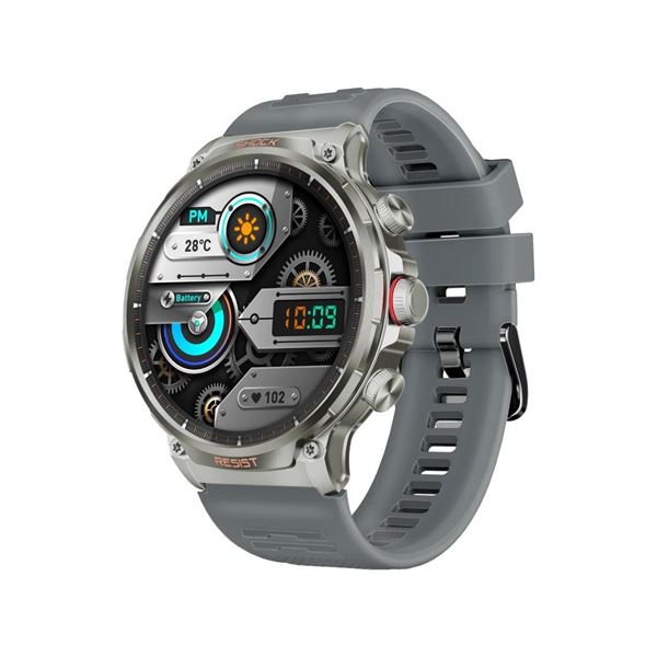 PROMATE 1.85" IP67 Fitness Tracker Smartwatch with BT Calling. Up to 60 Days Standby, 7-10 Days Usage, Heart Rate/SPO2/Step/Sleep, 100+ Watch Faces, Tough Built Design. Silver
