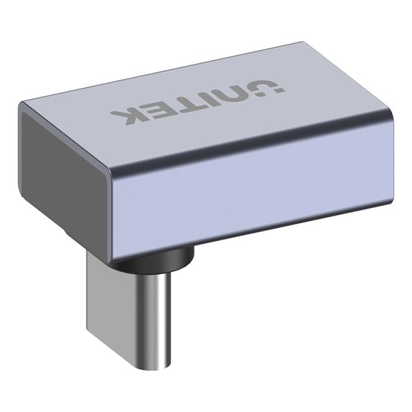 UNITEK USB-C 90 Degree Right Angle Adapter. Type-C Male to Female. Supports up to 8K@60Hz, Supports 40Gbps, Supports 240W, Aluminium Alloy, Space Grey.
