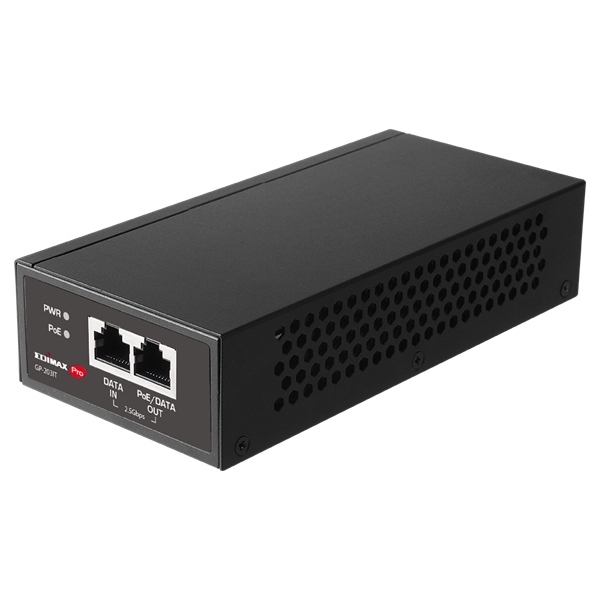 EDIMAX IEEE 802.3bt 2.5 Gigabit PoE++ Injector 90W. Provides Power & Data up to 100m. Easy Pulg & Play Desktop or Wall-mount Installation. Built-in PoE Short Circuit.