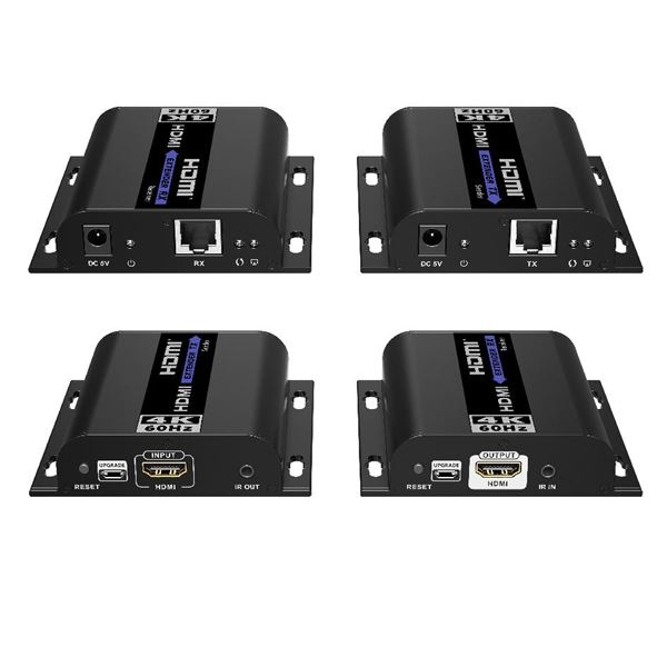 LENKENG HDbitT HDMI Extender over IP CAT5/5e/6 Network Cable Kit Includes Transmitter and Receiver. Supports up to 120m 4K@60Hz Supports 4096x2160@60Hz, Supports 1-to-1 or 1-to-Many Connections.