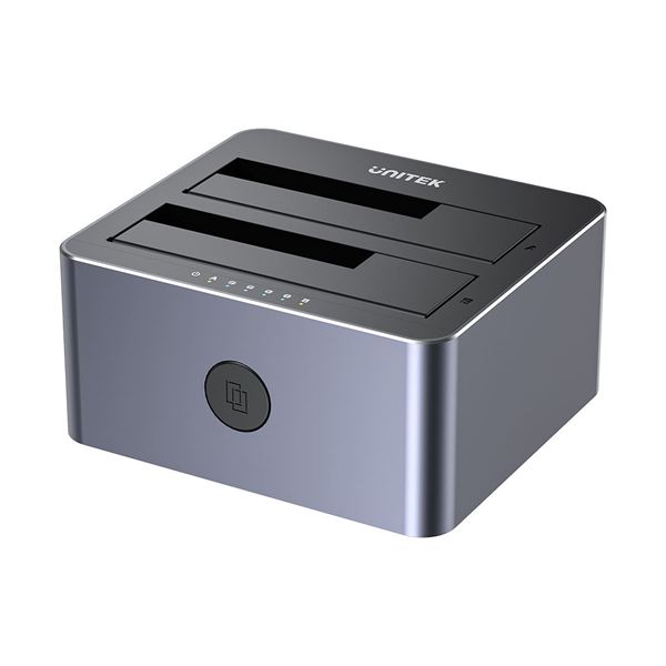 UNITEK USB3.0 to Dual SATA HDD Aluminium Docking Station with Offline Clone Function. Compatible with 2.5''/3.5'' SATA HDD/SSD with any Capacity. Supports SATA III, SATA II & SATA I. Plug & Play. Grey