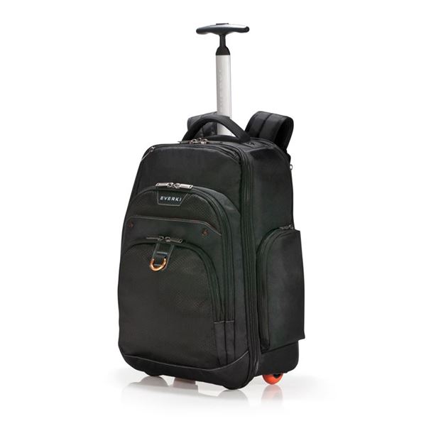 EVERKI Atlas Wheeled Laptop Backpack. Fits Notebooks 13-17.3''. Felt-lined iPad/Kindle/tablet Pocket. Smooth, Quiet Wheels. RFID Protected Pocket. Hidden Wide, MAY PROMO - FREE Wallet & Tracker