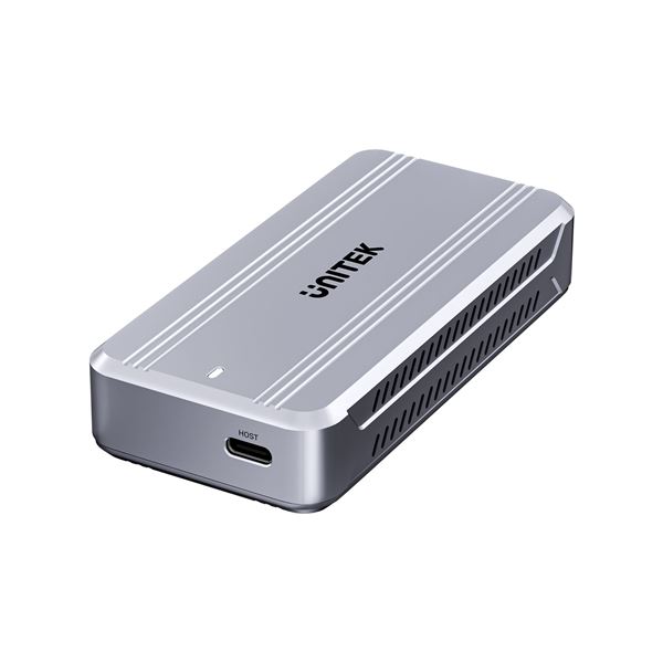 UNITEK Solid Force Reefer TurboCool USB4 40Gbps M.2 SSD Enclusure with Cooling Fan. Supports M/B&M Key NVMe/ PCIe SSDs. Read speed: 3800MB/s, Write speed: 3800MB/s, 15cm Cable, Aluminium Space Grey.