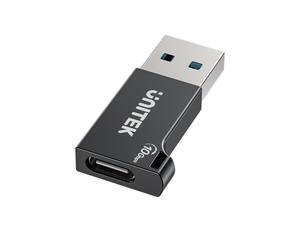 UNITEK 10Gbps USB-A to USB-C Adapter. Supports Data Sync & 3A Fast Charging, Plug & Play, Alloy casing, Built-in over heat Protection. Black