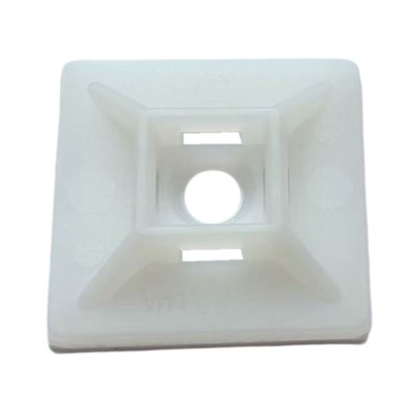DYNAMIX 20 x 20mm Self Adhesive Natural Cable Ties Mount. Pack of 20