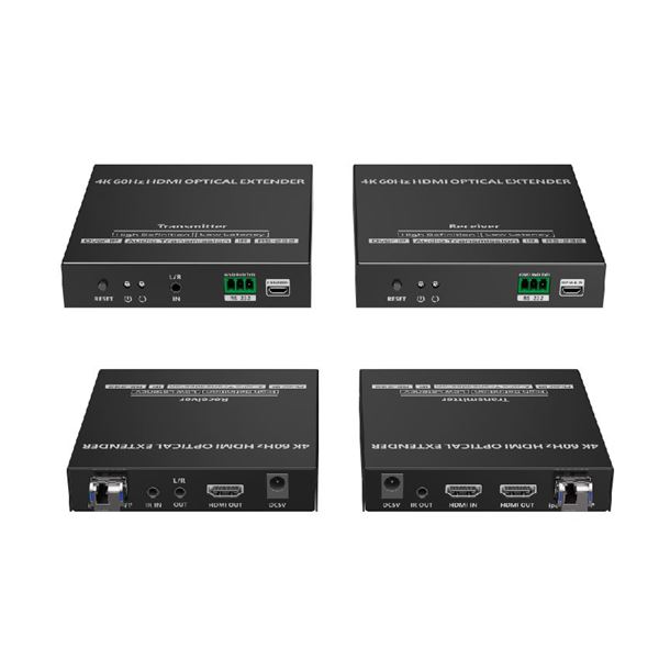 LENKENG 4K@60Hz 40KM HDMI Over IP Optical Extender. Supports One-to-many Connections via Gigabit Switch, HDMI Loop Out, IR Passback and RS-232 Pass-through Functions.
