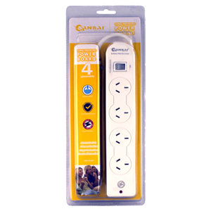 Surge protected with master switch, 1 metre cable, 240V AC, Max Load 10A 2400 Watts
