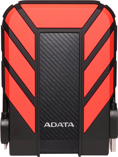 USB3.1 USB Type A, IP68 Rated, Red, 2TB, 2.5" External Hard Drive. 390g, 98.5x133.3x26.7</br>SMR technology - not suitable for backups or other heavy write workloads.